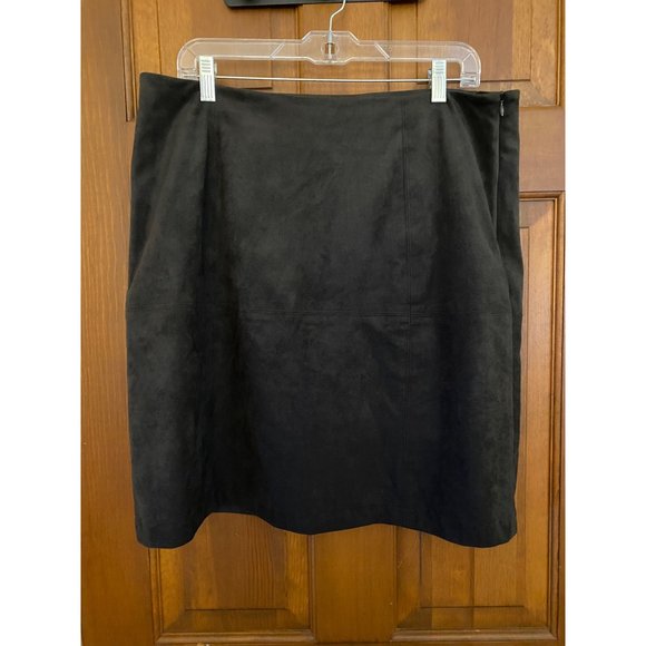 J. Jill Skirt‎ Womens Size 12 Espresso Soft Side Zip Knee Length Classic Luxury - Picture 5 of 16